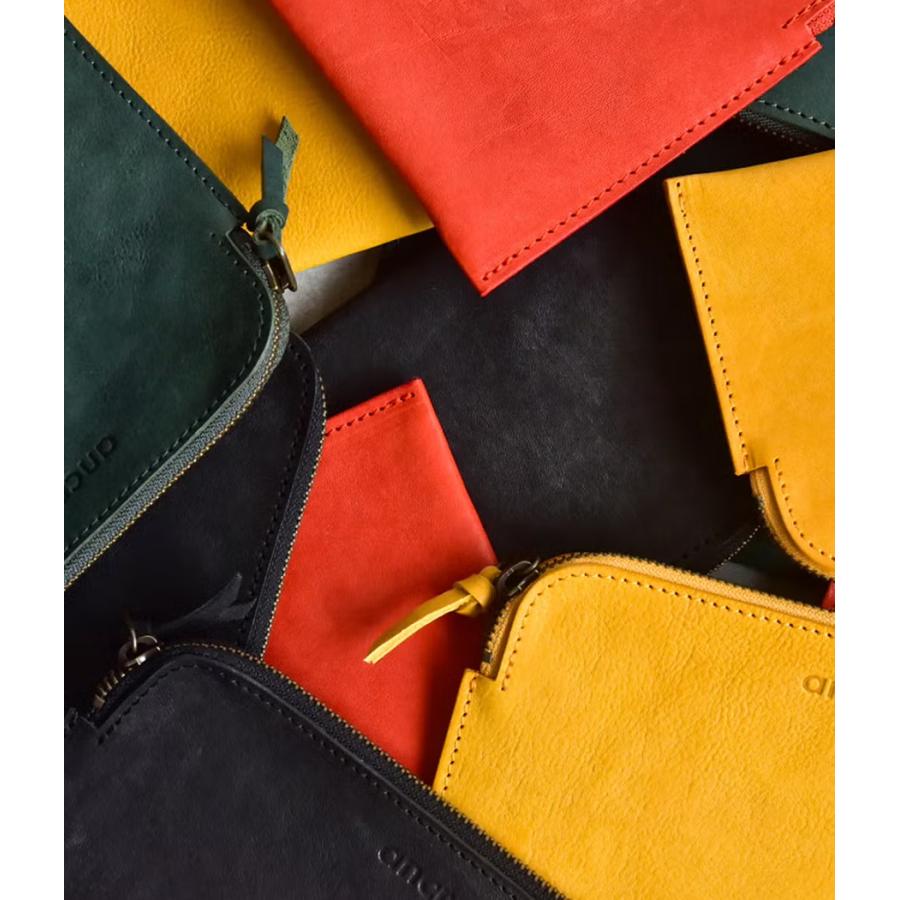 【取り寄せ】【ancre｜アンカー】フェイバーポーチミディアム Faber POUCH MEDIUM Mサイズ レザー 牛革 ブラック マスタード オレンジ グリーン【ancfa240902】 |  | 12