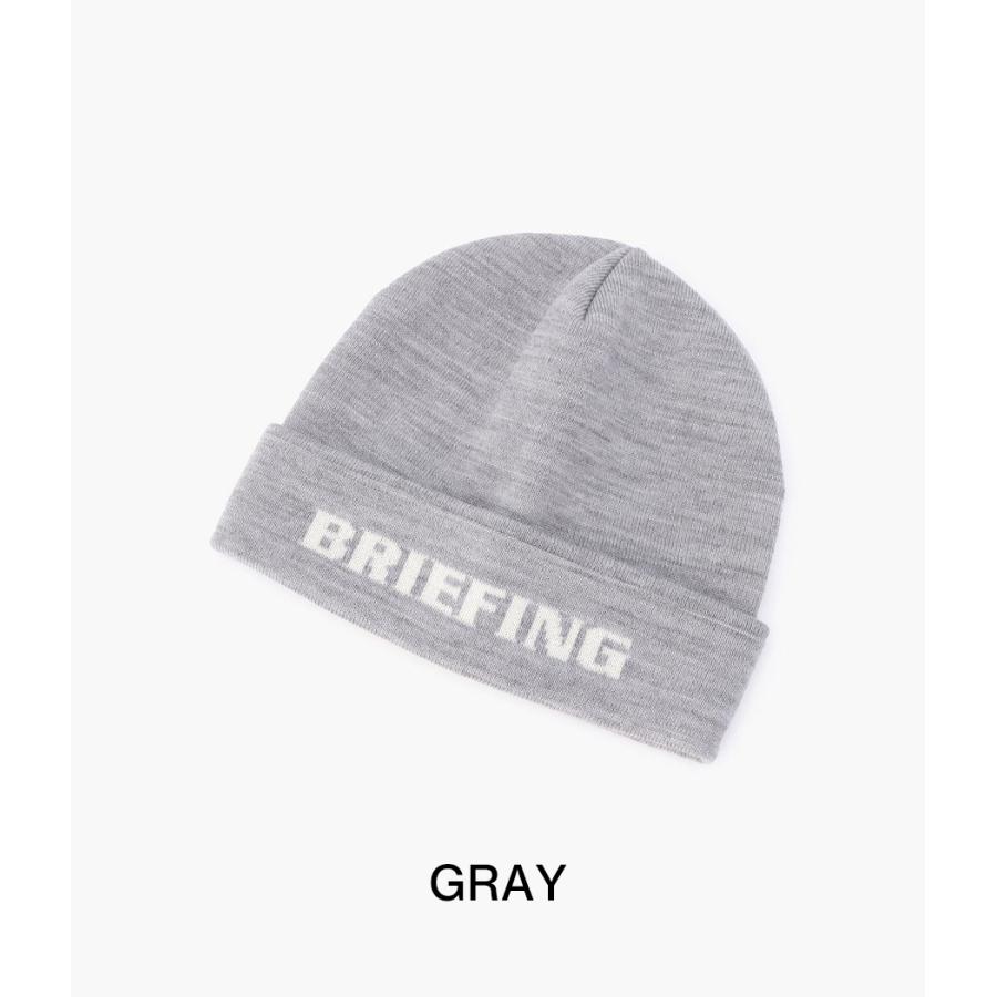 【BRIEFING｜ブリーフィング】MS WR WOOL LOGO BEANIE　ウールロゴビーニー　ネイビー　グレー　ブラック　防寒　ニット帽　帽子【BRG253MC4】 |  | 03