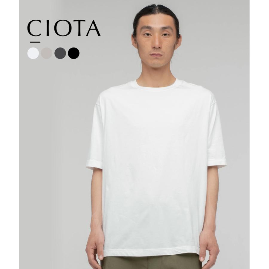 【CIOTA｜シオタ】クルーネックショートスリーブTシャツ CREWNECK SHORT SLEEVE T-SHIRT オフホワイト ライトグレー チャコールグレー ブラック【CSLM-147】 | 