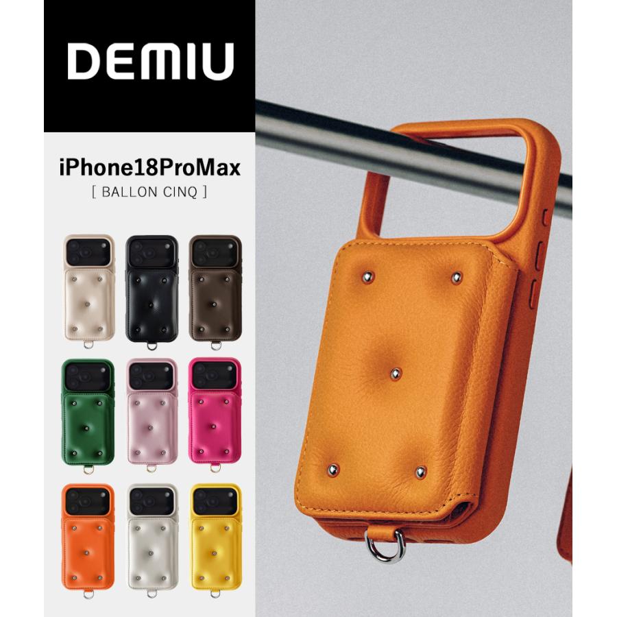 【取り寄せ】【DEMIU｜デミュウ】【iPhone18ProMax】バロンサンク BALLON CINQ フランス産牛革 ポリカーボネート 上質 収納力 スマホケース【DU-BAL31】 | 