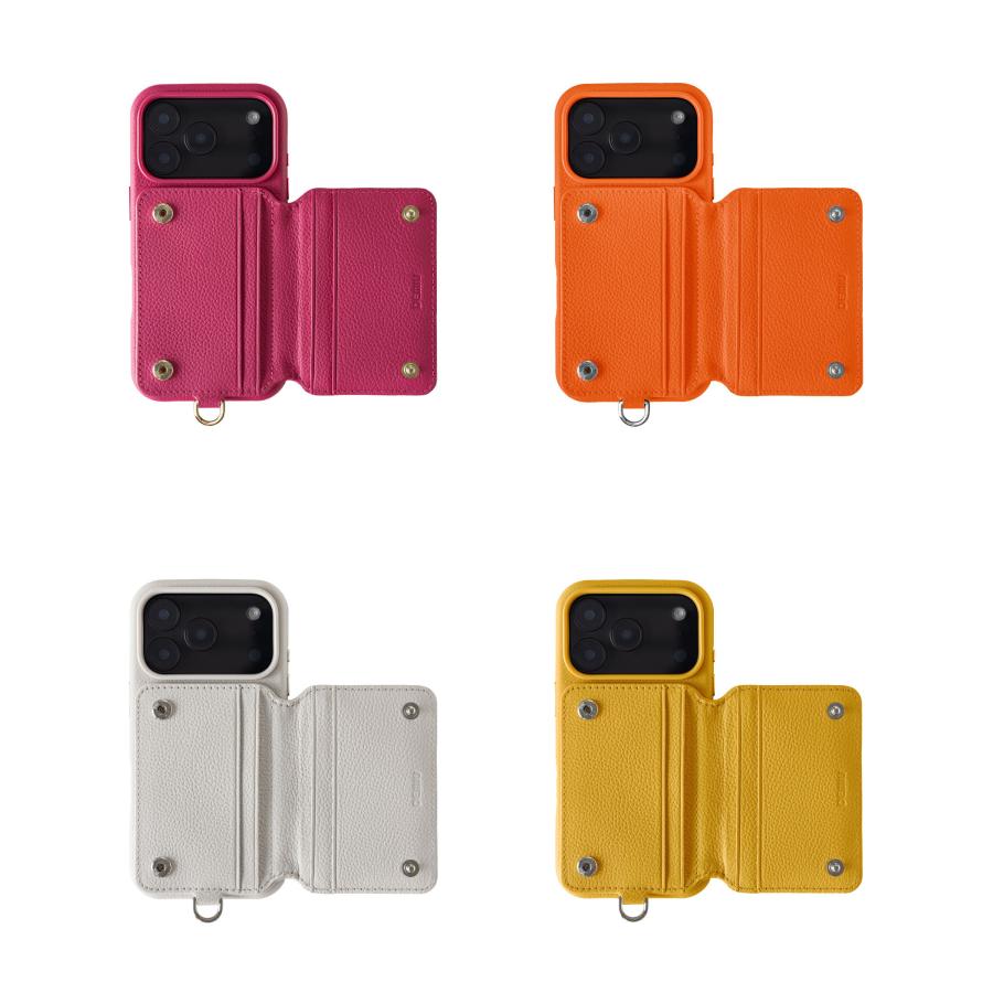 【取り寄せ】【DEMIU｜デミュウ】【iPhone18Pro】GRACE フランス産牛革 ポリカーボネート 上質 収納力 スマホケース【DU-GRC31】 |  | 14