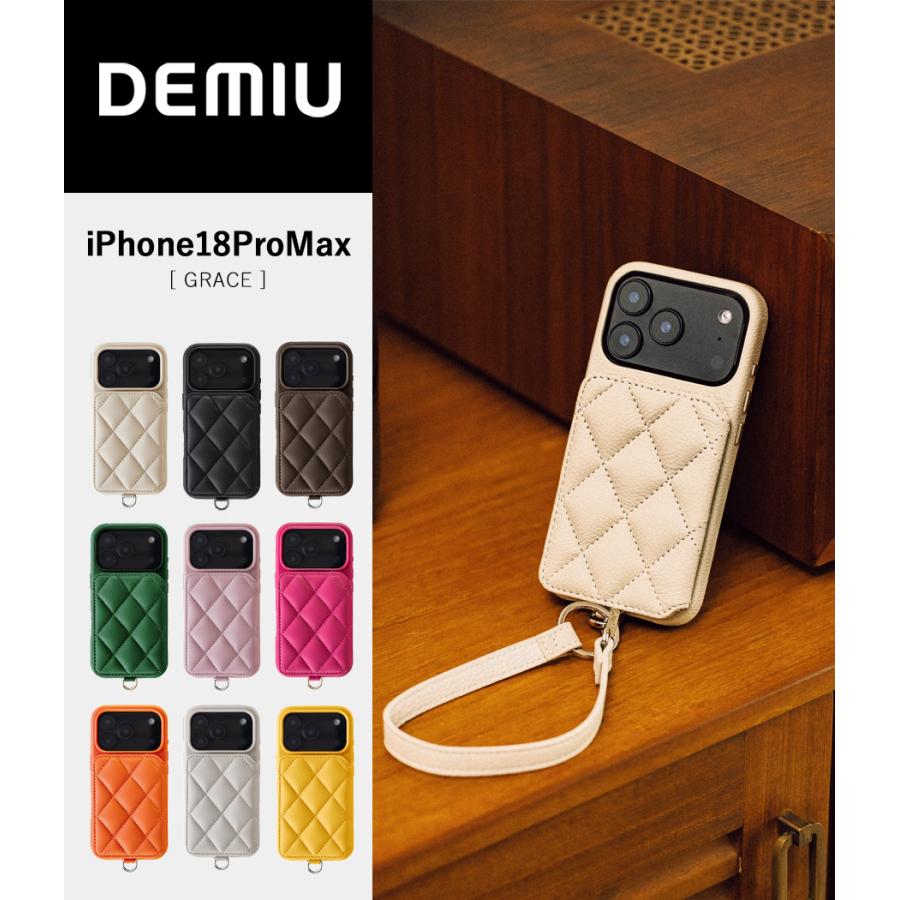 【取り寄せ】【DEMIU｜デミュウ】【iPhone18ProMax】GRACE フランス産牛革 ポリカーボネート 上質 収納力 スマホケース【DU-GRC32】 | 