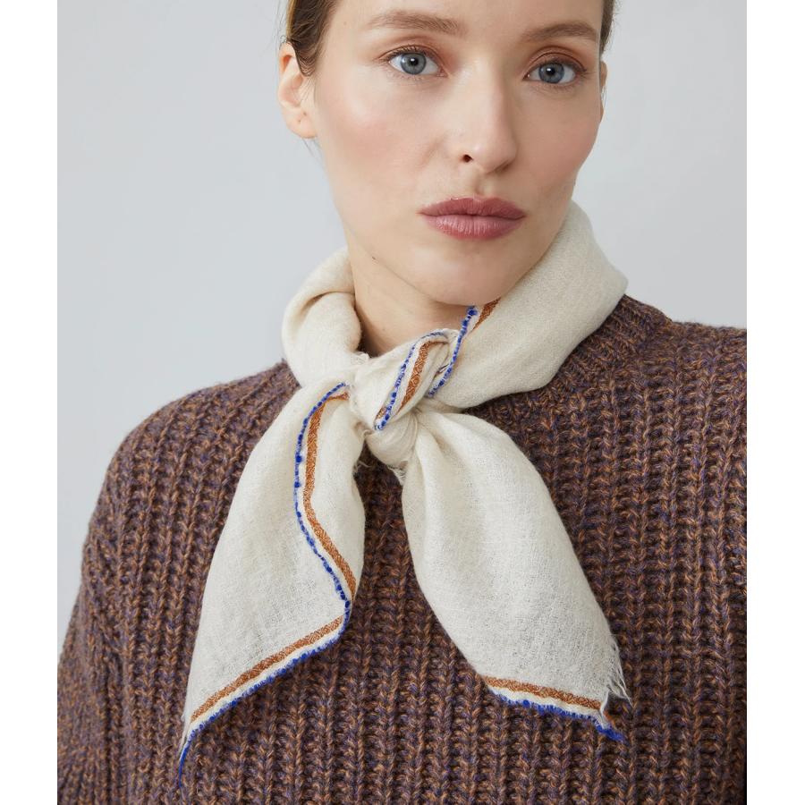 【MOISMONT｜モワモン】IDA N°792　スカーフ　フランス　ペーパー　ホワイト　アイボリー　贈り物　プレゼント　ギフト【FOU3579201】 | 