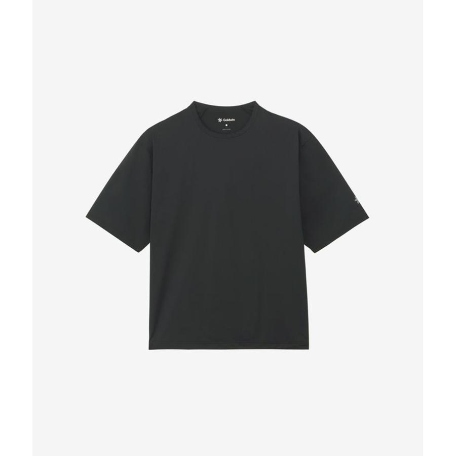 【Goldwin｜ゴールドウィン】ハイゲージシャーリングティーシャツ High Gauge Shirring T-shirt ブラック 黒 ポリエステル 伸縮性 通気性 抗菌防臭【GL65146】 | 