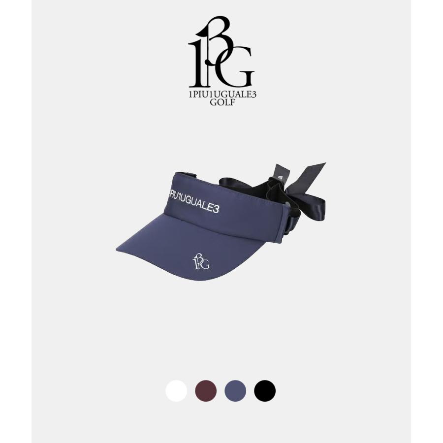 【1PIU1UGUALE3 GOLF｜ウノピュウノウグァーレトレゴルフ】リボンバイザー RIBBONVISOR 黒 ネイビー バーガンディ 白 レディース ゴルフ【GSG025-GNU018】 | 