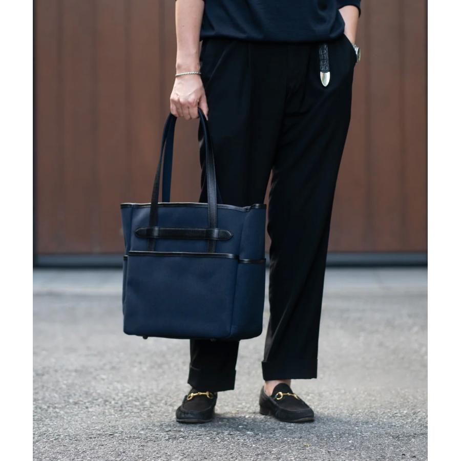 【THE SOLE|ザソール】JOHN キャンバスレザー トートバッグ　ブラック　ネイビー　黒　紺　軽量　撥水性　堅牢性　高品質【JOHN】 |  | 01