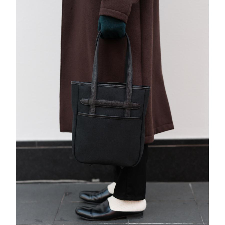 【THE SOLE｜ザソール】LIAM トートバッグ 撥水キャンバス 防水レザー使用 ミドルサイズ A4収納可 オンオフ兼用 ギフト プレゼント 鞄 ブラック 黒 本革【LIAM】 |  | 12