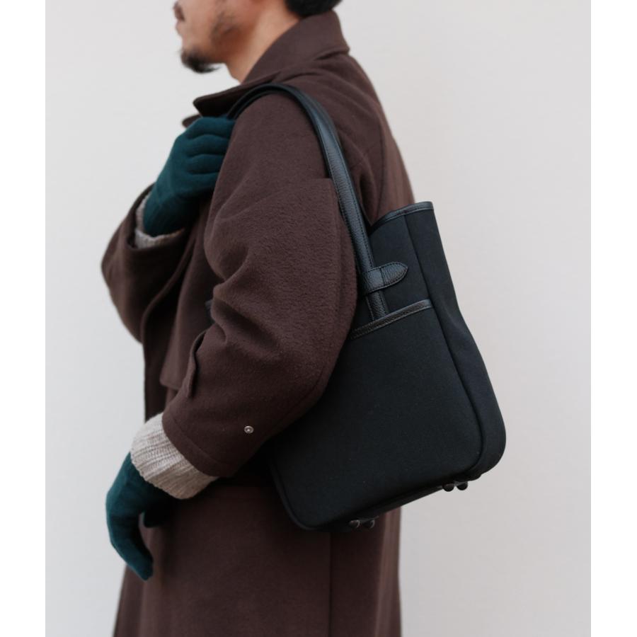 【THE SOLE｜ザソール】LIAM トートバッグ 撥水キャンバス 防水レザー使用 ミドルサイズ A4収納可 オンオフ兼用 ギフト プレゼント 鞄 ブラック 黒 本革【LIAM】 |  | 13