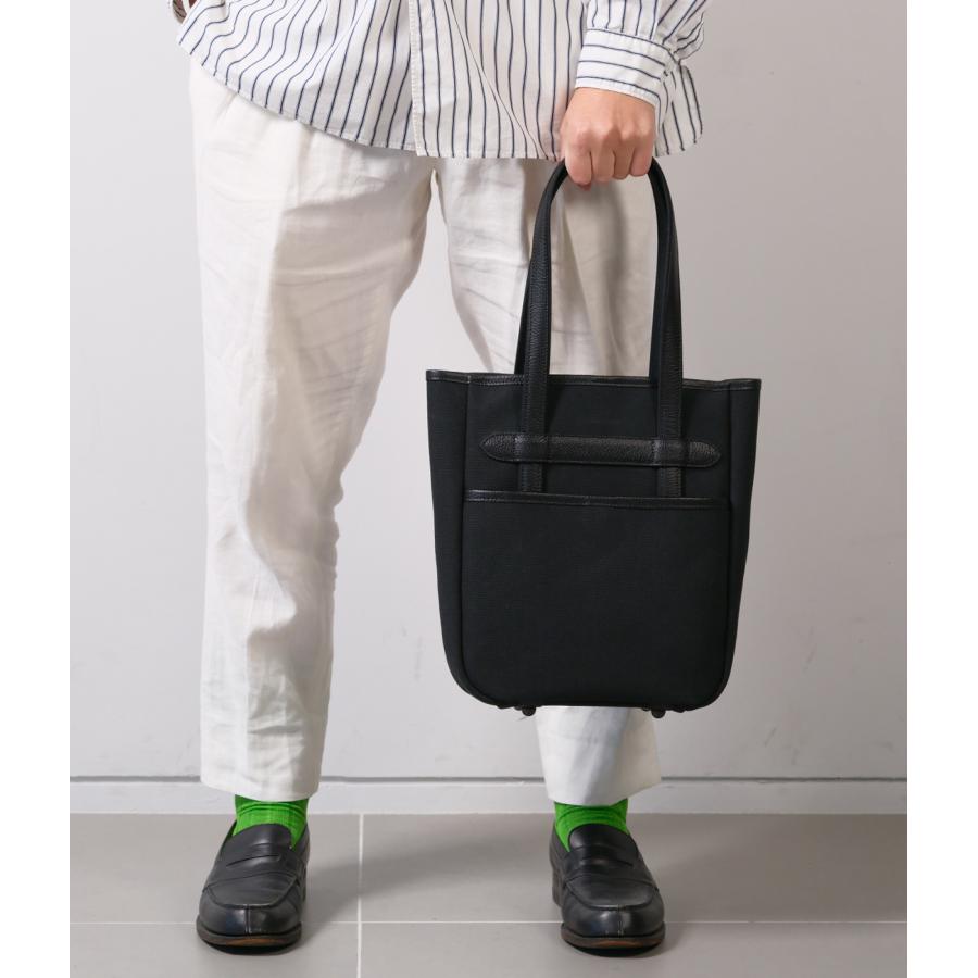 【THE SOLE｜ザソール】LIAM トートバッグ 撥水キャンバス 防水レザー使用 ミドルサイズ A4収納可 オンオフ兼用 ギフト プレゼント 鞄 ブラック 黒 本革【LIAM】 |  | 08
