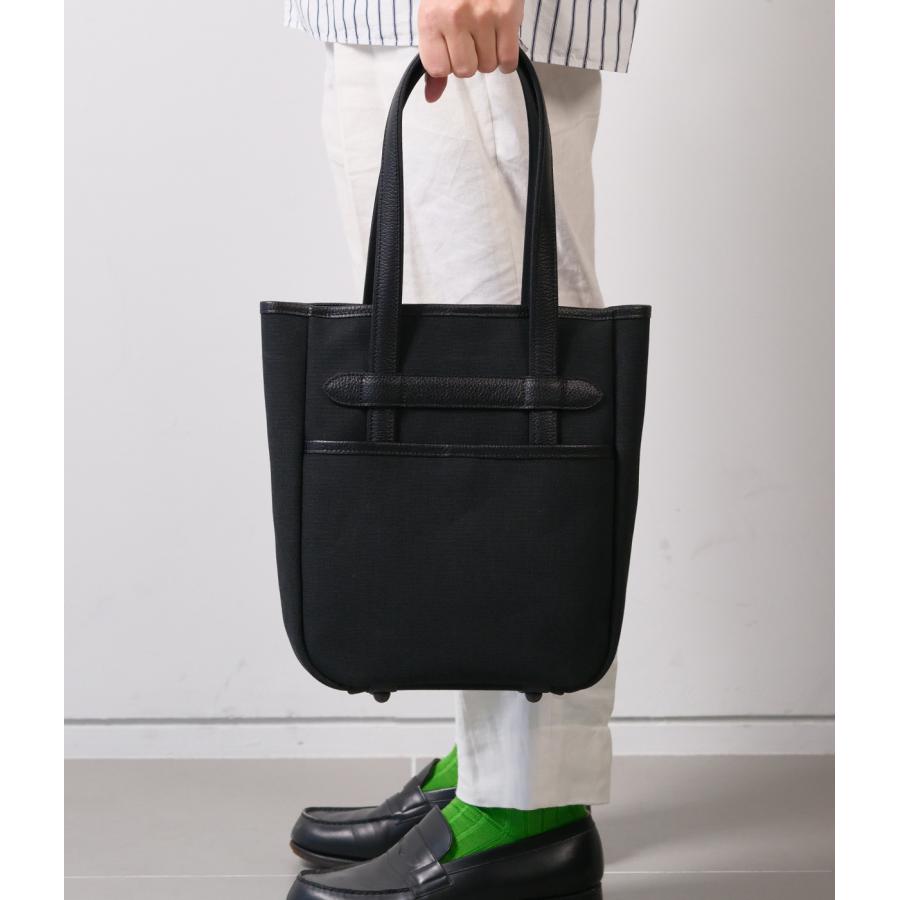 【THE SOLE｜ザソール】LIAM トートバッグ 撥水キャンバス 防水レザー使用 ミドルサイズ A4収納可 オンオフ兼用 ギフト プレゼント 鞄 ブラック 黒 本革【LIAM】 |  | 09