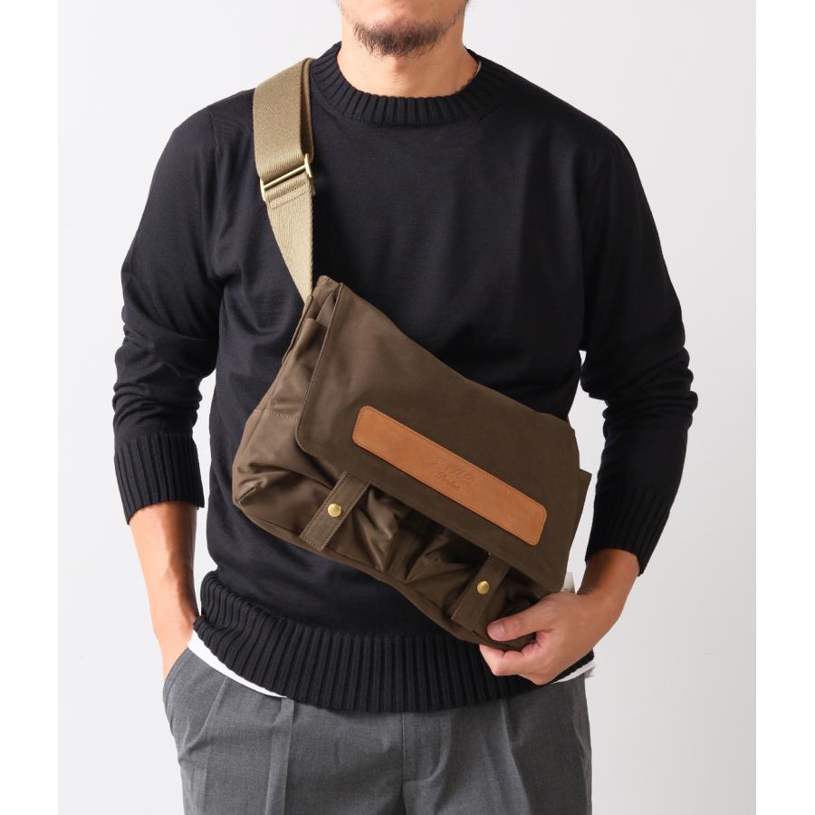 【別注】【JAS MB.｜ジャスエムビー】フラップショルダー FLAP SHOULDER カーキ ミリクロス ラクダ革 日本製 経年変化 耐久 軽量 防風性 鞄 バッグ【MA-CA101】 |  | 11