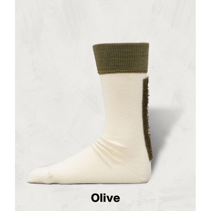【SHOWATABE｜ショウワタベ】Organic Mohican Socks | Split-Toe　靴下　ソックス　ベージュ　オリーブ　ブルー　オレンジ【org-07】 |  | 03