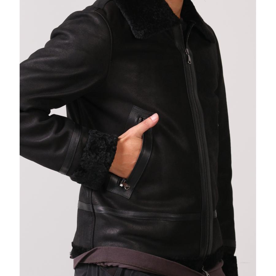 EMMETI｜エンメティ】ORWELL SP MOUTON ムートン ブラック 黒 メンズ