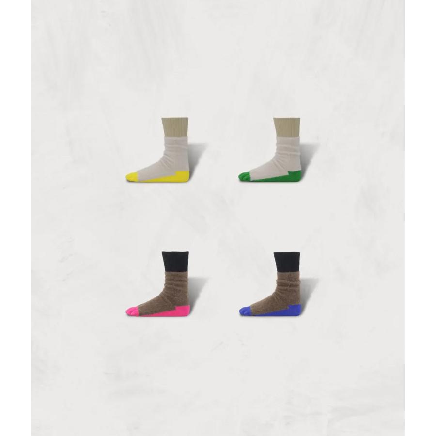 【SHOWATABE｜ショウワタベ】Monkey Style Socks　靴下　ソックス　ギフト　贈り物　イエロー　グリーン　ピンク　ブルー【sw-16】 | 
