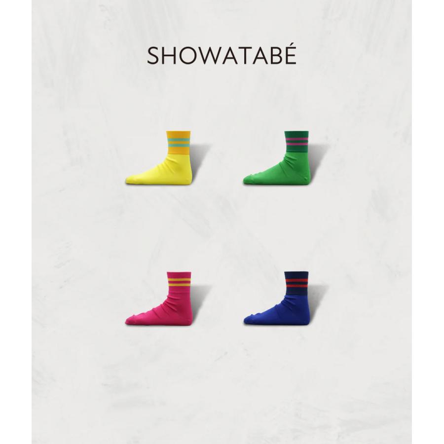【SHOWATABE｜ショウワタベ】スーピマコットンマーセライズドソックス Supima Cotton Mercerized Socks イエロー グリーン ピンク ブルー 綿【sw-34】 | 