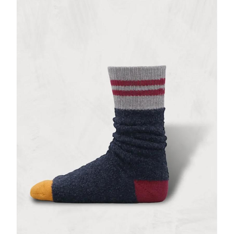 【SHOWATABE｜ショウワタベ】Alpaca Boucle Socks | Stripes　ソックス　靴下　エクリュ　モカ　ダークブラウン　ネイビー【sw20】 |  | 04