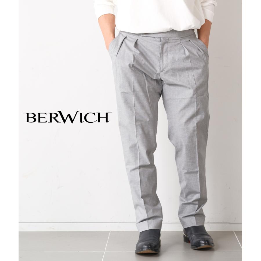 【別注】【BERWICH｜ベルウィッチ】スコッチ SCOTCH ライトグレー コットン ポリウレタン 高級感 快適 上品 メンズ きれいめ カジュアル【VIARESTA-SC】 | 