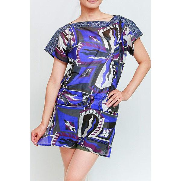 全品送料0円 ブルー ワンピース Pucci Emilio エミリオプッチ 06wg01 G Sale ワンピース チュニック