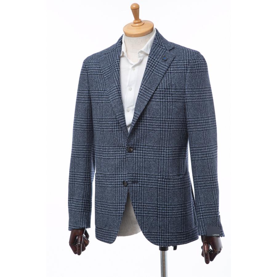 【２点セット】 ラルディーニ LARDINI ジャケット シングル サイドベンツ ノッチドラペル グレンチェック メンズ IL0557AE 49561 ブルー 【CEG1556371139】(56628円)