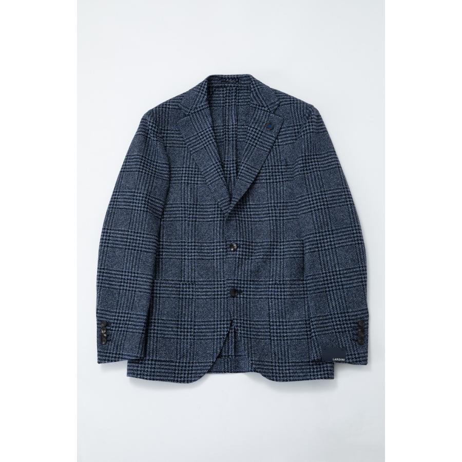 【２点セット】 ラルディーニ LARDINI ジャケット シングル サイドベンツ ノッチドラペル グレンチェック メンズ IL0557AE 49561 ブルー 【CEG1556371139】(56628円)