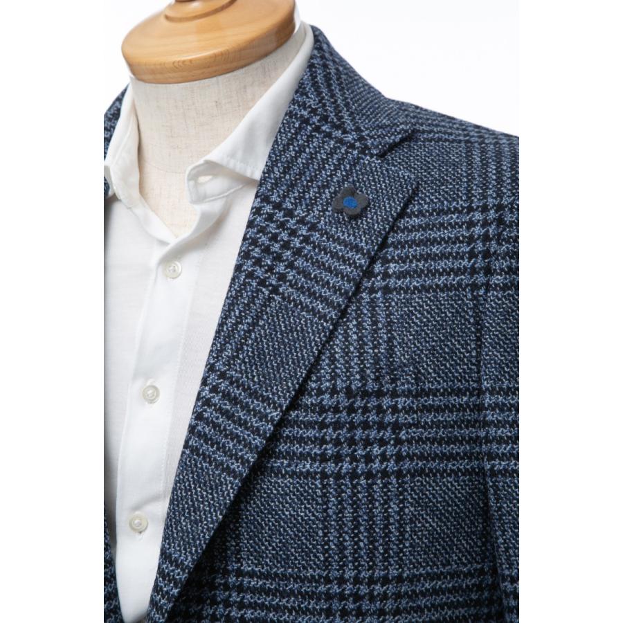 【２点セット】 ラルディーニ LARDINI ジャケット シングル サイドベンツ ノッチドラペル グレンチェック メンズ IL0557AE 49561 ブルー 【CEG1556371139】(56628円)