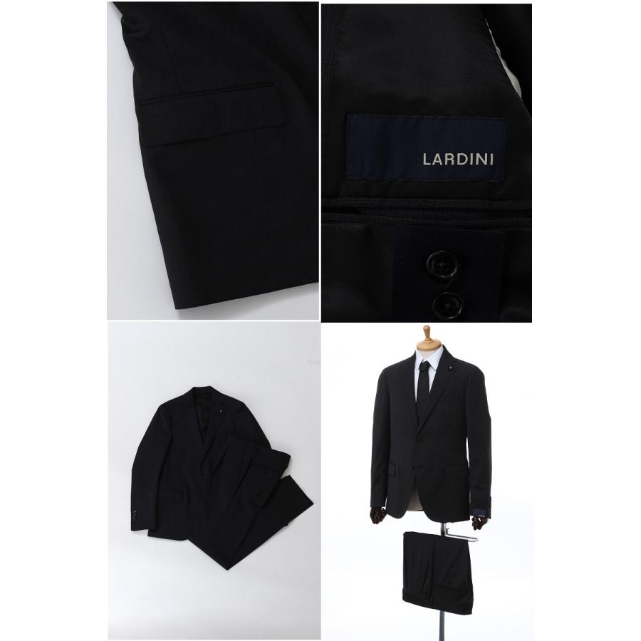 ラルディーニ LARDINI スーツ サイドベンツ ノッチドラペル 2つボタン メンズ EG847AE RP52489 ブラック
