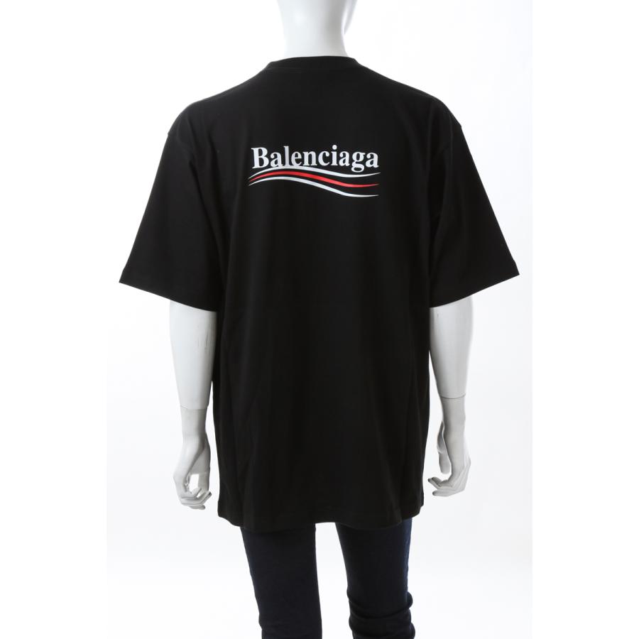 バレンシアガ Tシャツ 半袖 丸首 クルーネック メンズ 641675 TIV52 ブラック BALENCIAGA 2021年春夏新作
