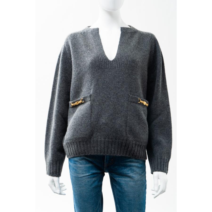 セリーヌ セーター ニット Vネック 2A79J384D.09GM レディース 2A79J384D グレー CELINE 2021年春夏新作