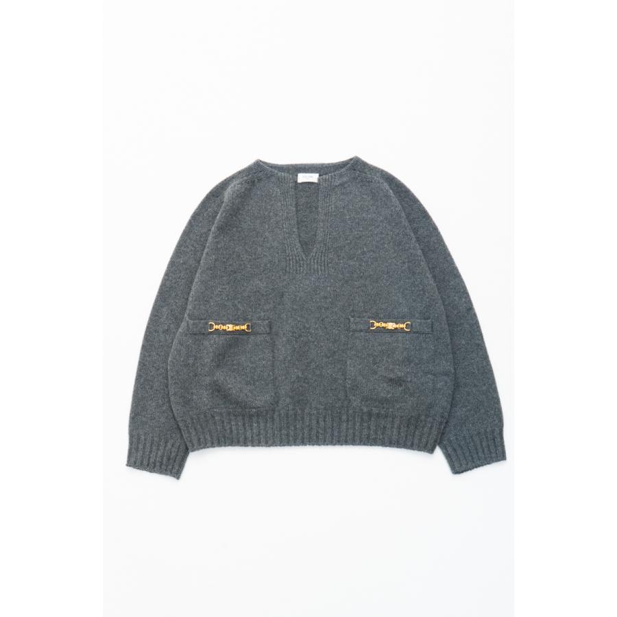 【ラスト1点】 セリーヌ セーター ニット Vネック 2A79J384D.09GM レディース 2A79J384D グレー CELINE 2021年春夏新作 【2086038841】(75900円)