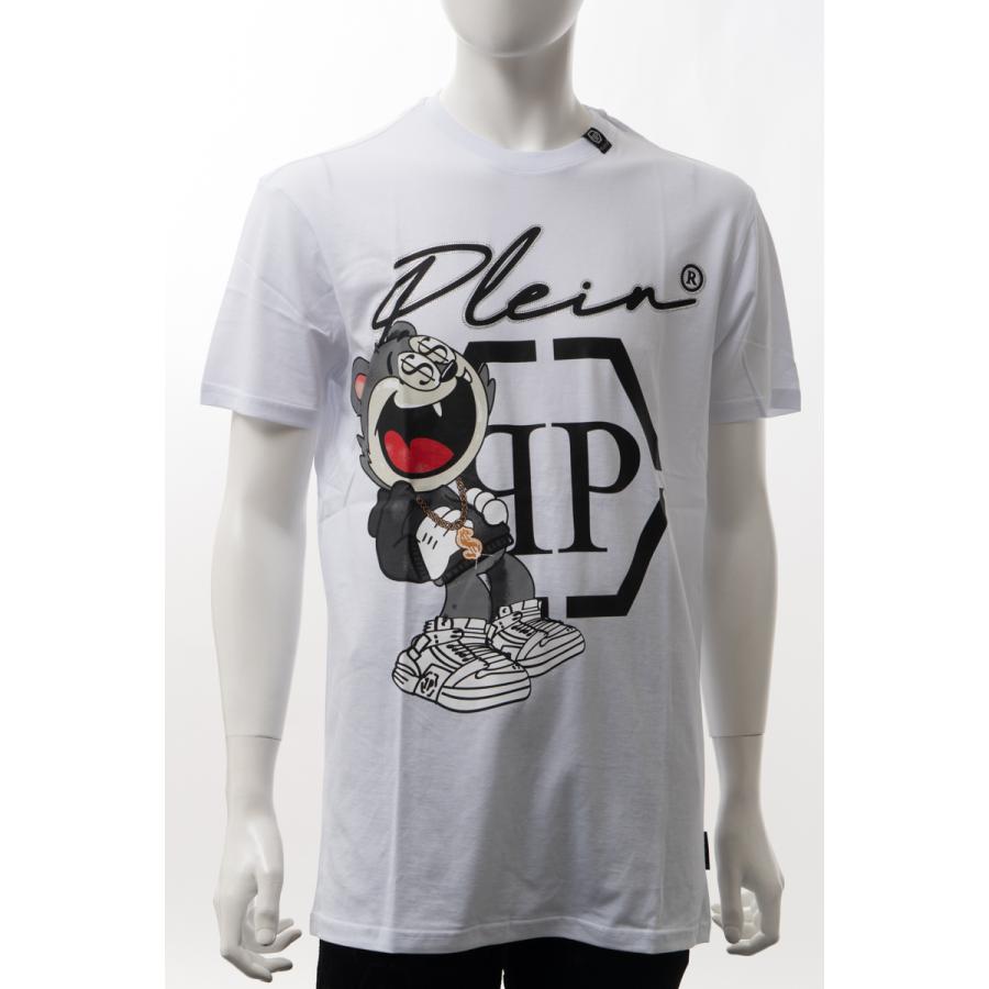 フィリッププレイン Tシャツ 半袖 丸首 クルーネック メンズ MTK5257 PJY002N ホワイト PHILIPP PLEIN 2021