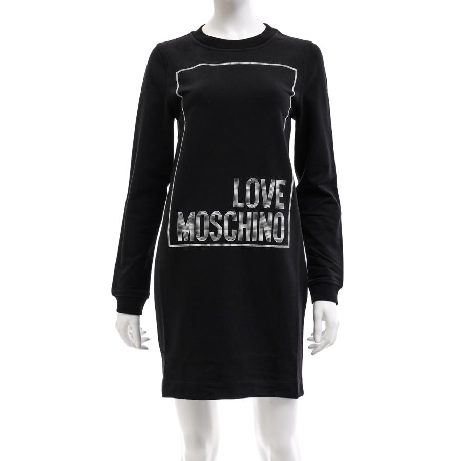 ネット店舗 ラブモスキーノ ワンピース スウェットワンピース 長袖 レディース W E21 ブラック Love Moschino 送料無料 新品 Superavila Com