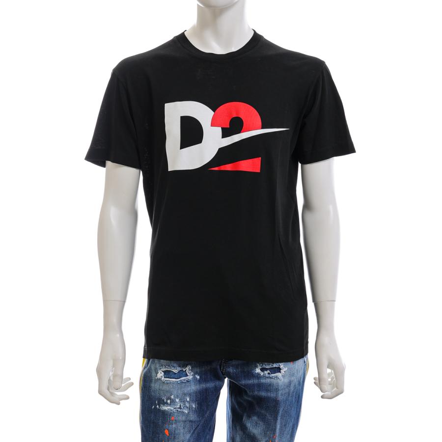 人気TOP ディースクエアード Tシャツ 半袖 丸首 クルーネック メンズ S74GD0728S21600 ブラック DSQUARED2 半袖