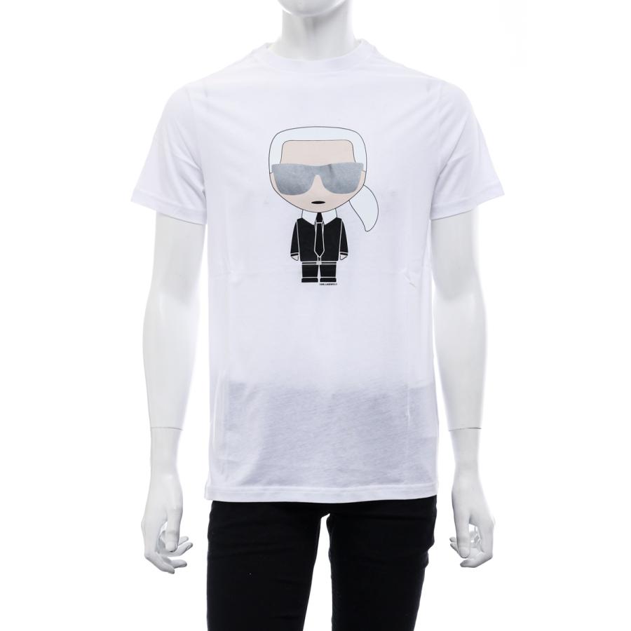 定番 Tシャツ カールラガーフェルド 21年秋冬新作 Lagerfeld Karl ホワイト メンズ クルーネック 丸首 半袖 Tシャツ カールラガーフェルド 21aw Sale 送料無料 Tシャツ カットソー