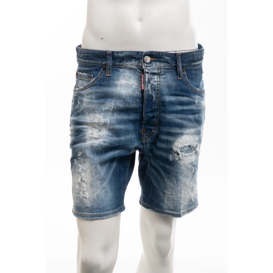 ディースクエアード ショートパンツ 22年春夏新作 デニム Short ダメージデニム クラッシュデニム メンズファッション Marine Short メンズ Dsquared2 ブルー Viaspiga S74mu06s 22年春夏新作 一部予約