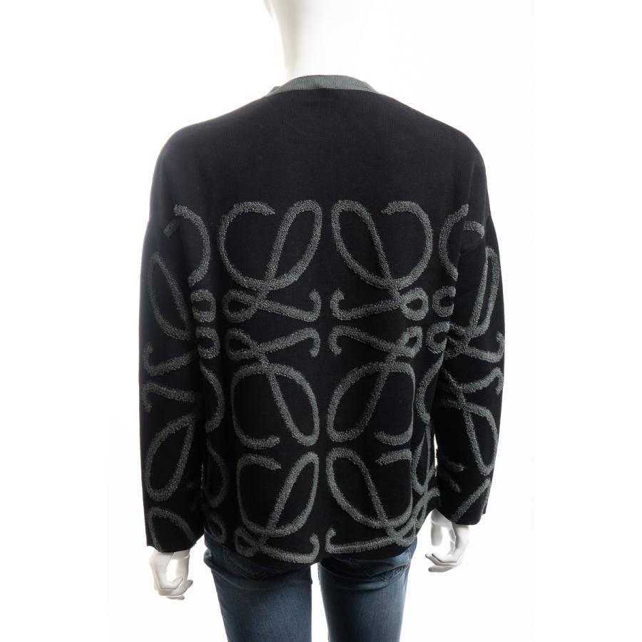 中古品 ロエベ セーター ニット 丸首 クルーネック H526Y14KAS ストライプセーター リラックスフィット メンズ H526Y14KAS ブラック Loewe 2022年春夏新作 【OCQ1543060776】(56144円)