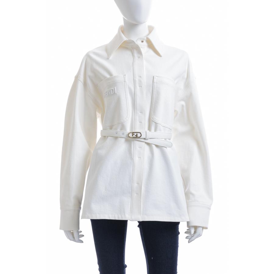 フェンディー ブルゾン レディース ジージャン Gジャン レディースファッション デニムジャケット レディース Flf677 デニムジャケット Ajxp アイボリー Fendi 22年春夏新作 Viaspiga 公式ウェブストア