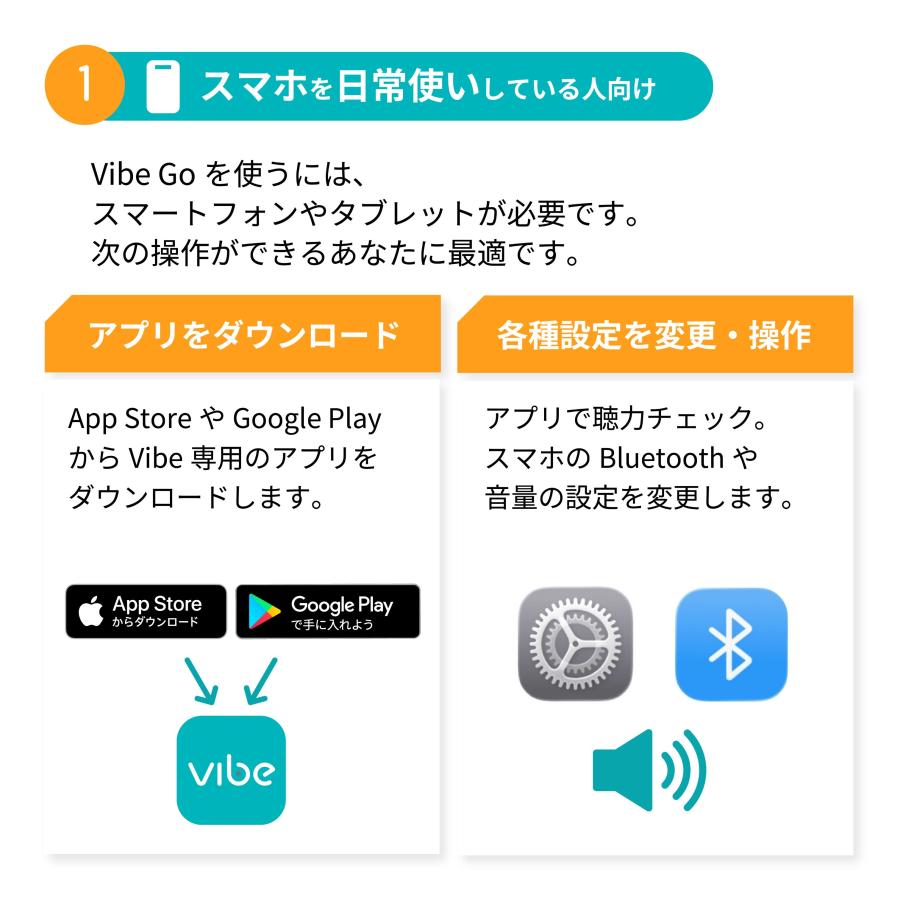 Vibe（ヴィーブ） Vibe Go ヴィーブゴー 補聴器 両耳セット 充電式
