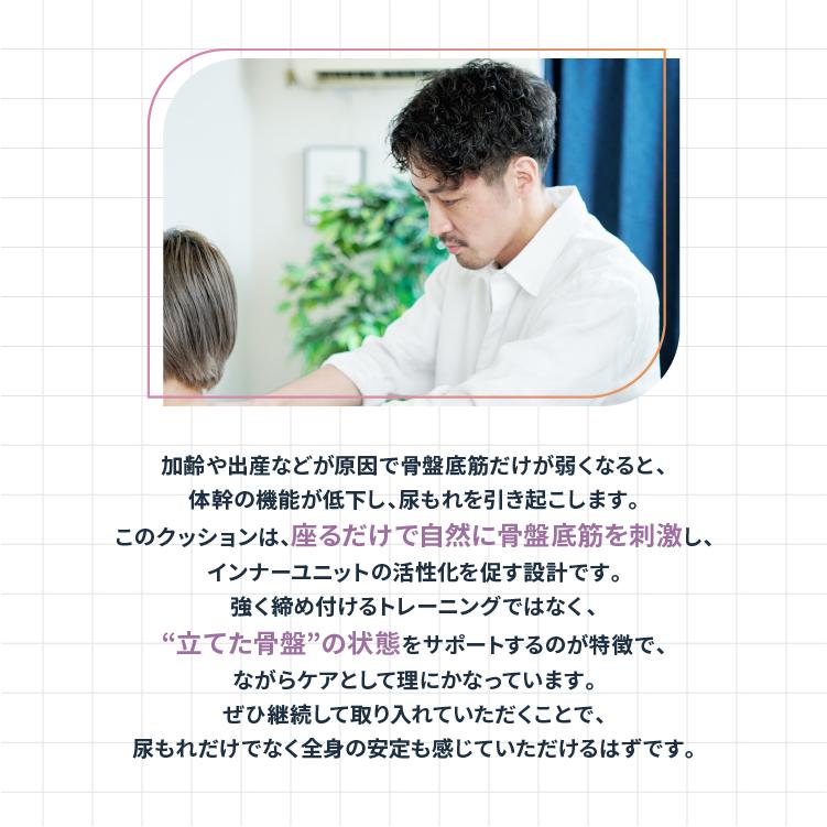 座る 尿もれ 対策 クッション アラインパッドプロ 骨盤底筋 ケア 姿勢