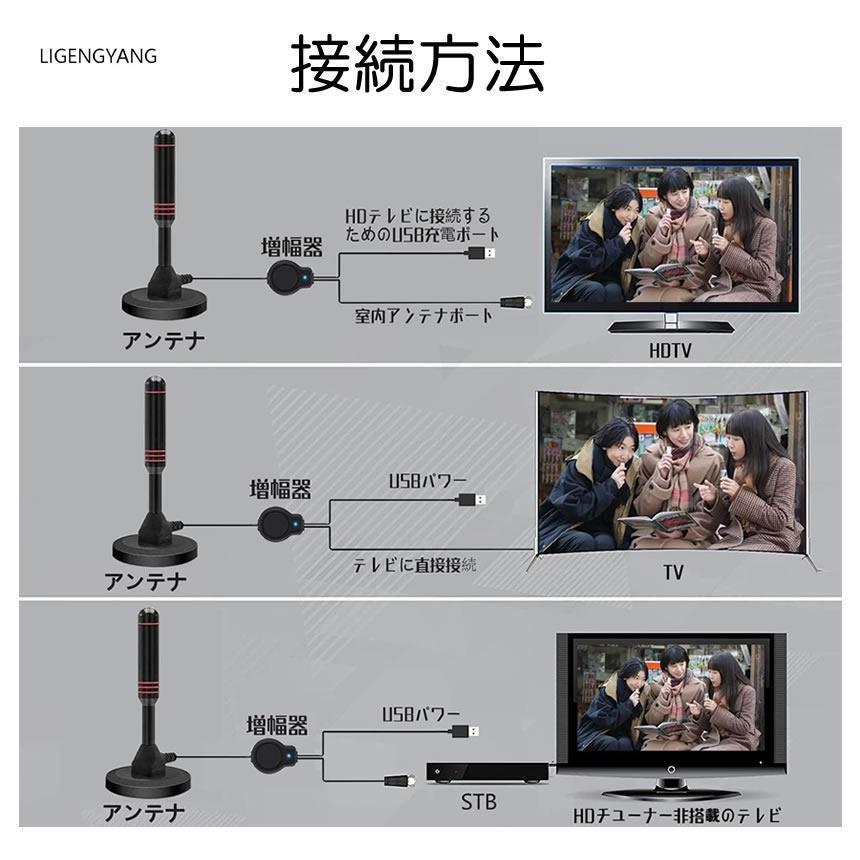 室内アンテナ テレビ TV 最強 地デジ 信号 ブースター内蔵 4K HD 450KM受信 360度全方位 アンテナ 車載 磁力 屋外｜viburashowamathipark｜08