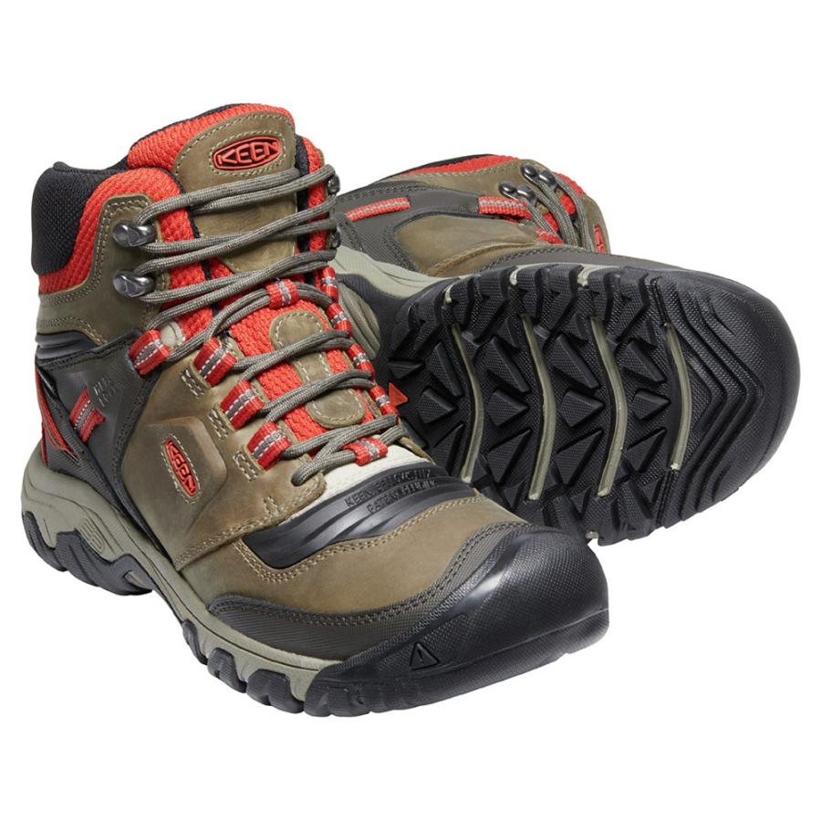 ãã¼ã³ KEEN Mens Ridge Flex Mid WP Dark Olive/Ketchup :061-221470:vic2 - é販 - Yahoo!ã·ã§ããã³ã°