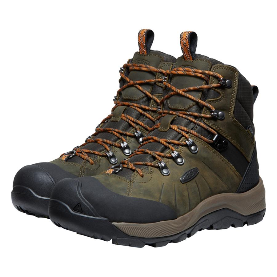 キーン KEEN Men REVEL IV MID POLAR Dark Olive/Marmalade 1027721 061
