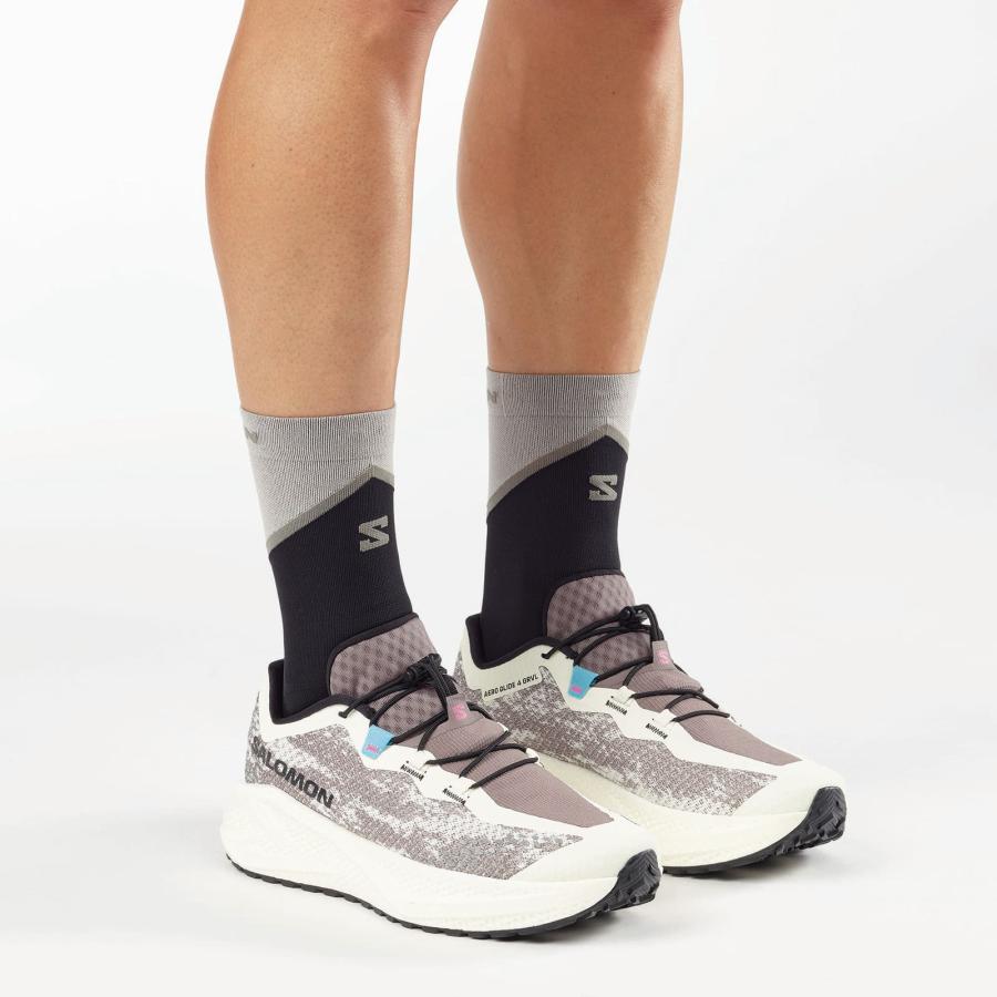 あすつく対応 サロモン SALOMON AERO GLIDE 4 GRVL VANILLA ICE/BLACK/IRON L49174900 エアログライド4 グラベル メンズ ランニングシューズ 靴の画像