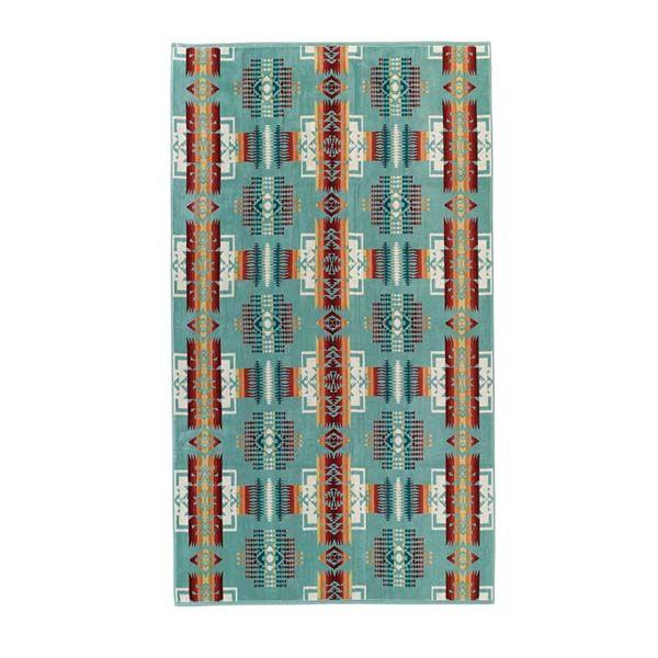 ペンドルトン PENDLETON ジャガードバスタオル オーバーサイズ ChiefJosephAqua チーフジョセフアクア バスタオル ブランケット 毛布 | 