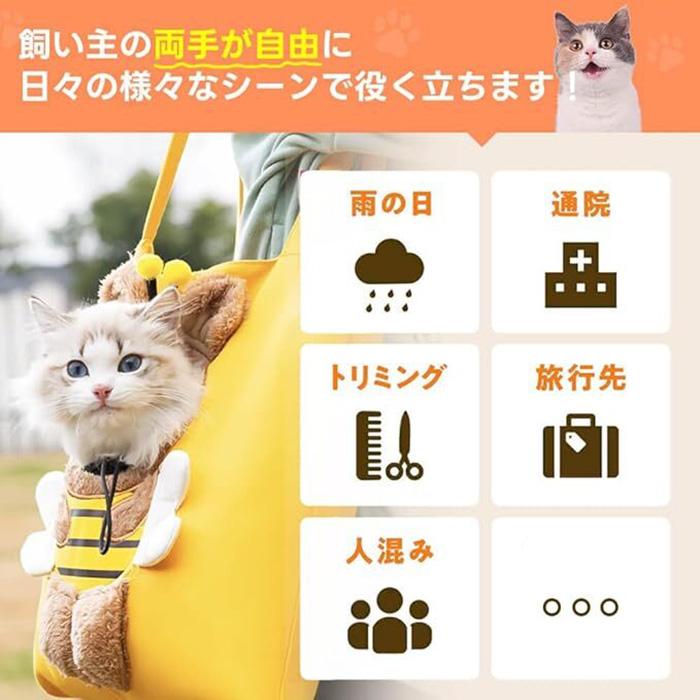 60%OFFセール ティミーハウス TimmyHouse ペットキャリーバッグ ショルダー 手提げ 蜂蜜 顔出し 5281 SALE |  | 04