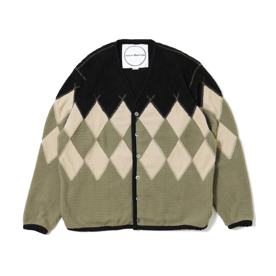 あすつく対応 40%OFFセール バーラップアウトフィッター Burlap Outfitter ARGYLE FLEECE CARDIGAN BLACK/MOSS Mサイズ 25FWBO030088 SALE | 