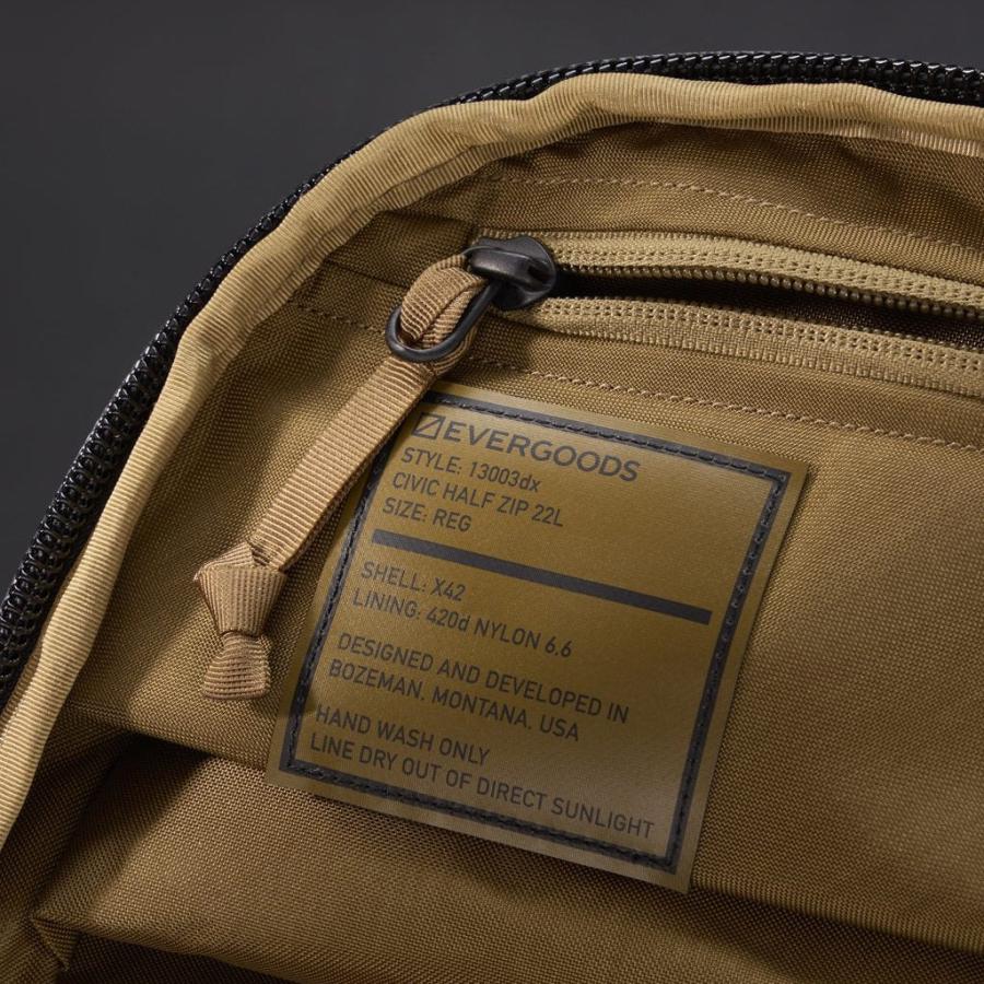 あすつく対応 エバーグッズ EVERGOODS CHZ22 - Civic Half Zip 22L X-pac Black Coyote eg13003dx シビックハーフジップ ブラックコヨーテ |  | 05