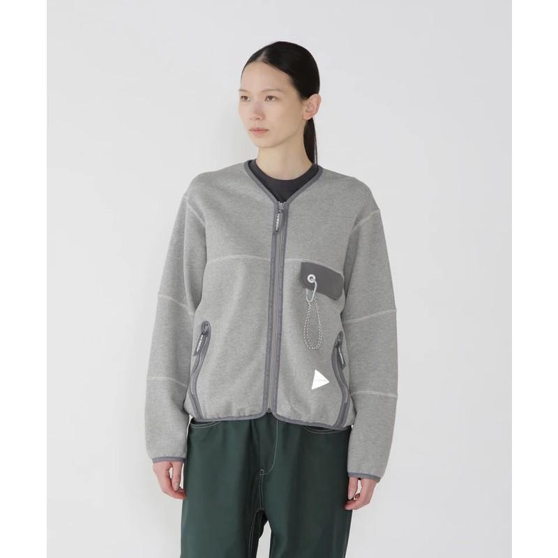 10%OFFセール アンドワンダー and wander sweat cardigan gray 5745284081 SALE |  | 03