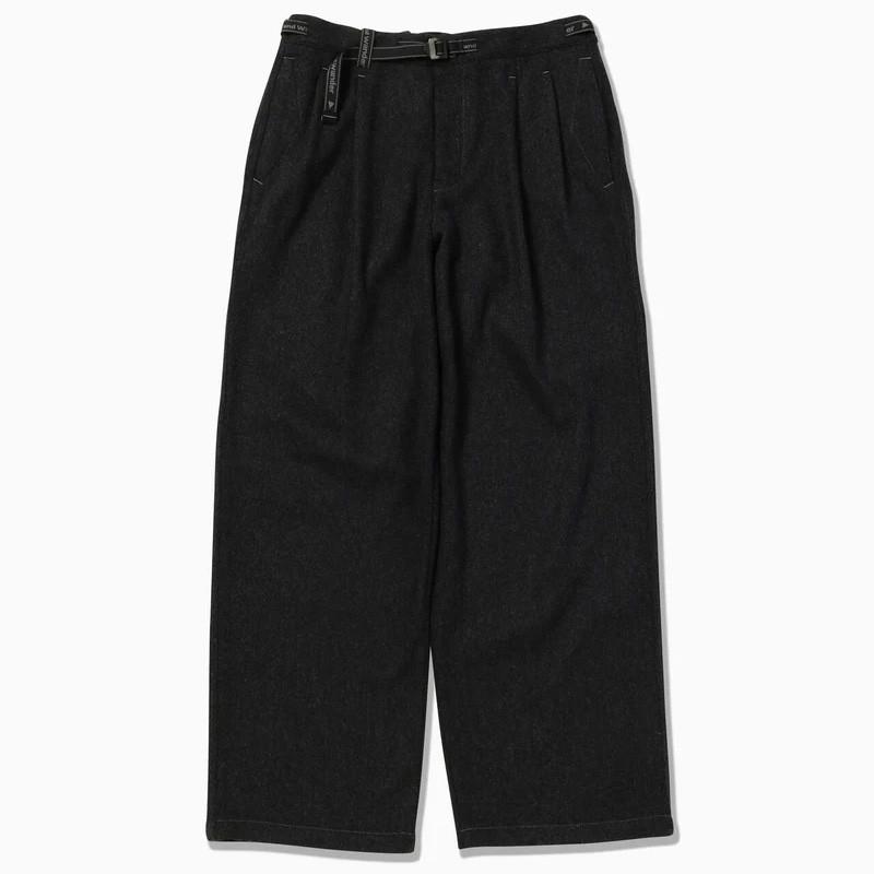 10%OFFセール アンドワンダー and wander REWOOL tweed wide pants d.gray 5745282099 SALE | 