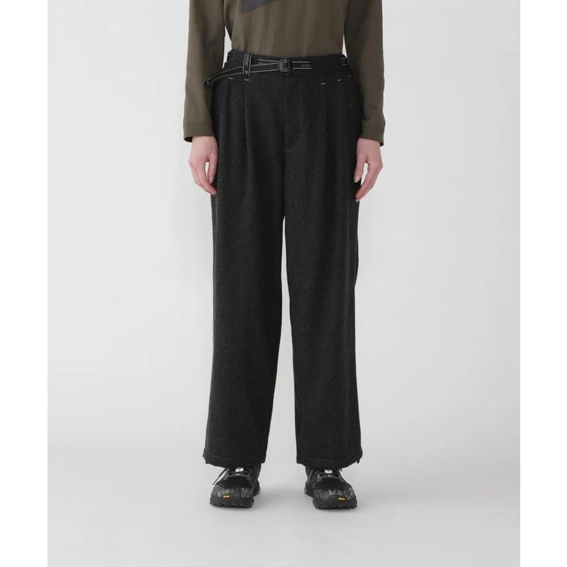 10%OFFセール アンドワンダー and wander REWOOL tweed wide pants d.gray 5745282099 SALE |  | 02