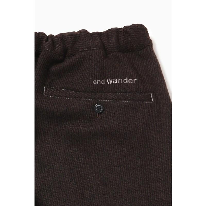 10%OFFセール アンドワンダー and wander REWOOL tweed wide pants d.gray 5745282099 SALE |  | 08